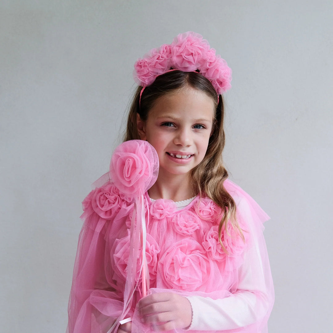 Mimi & Lula Ruffle Flower Cape - Pink