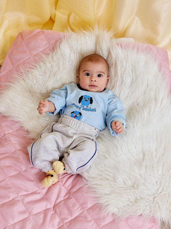 Mini Rodini Doggies Long Sleeve Tee - Blue