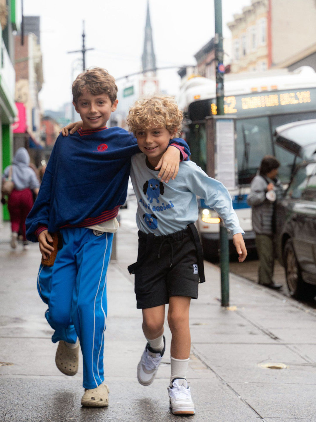 Mini Rodini Doggies Long Sleeve Tee - Blue