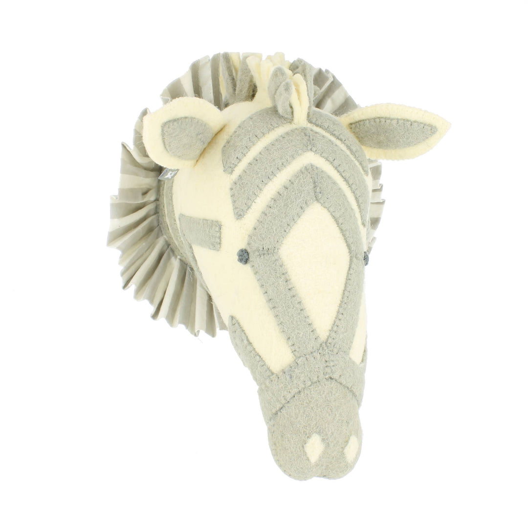 Fiona Walker England Zebra with Vintage Ruff Head Mini - Grey