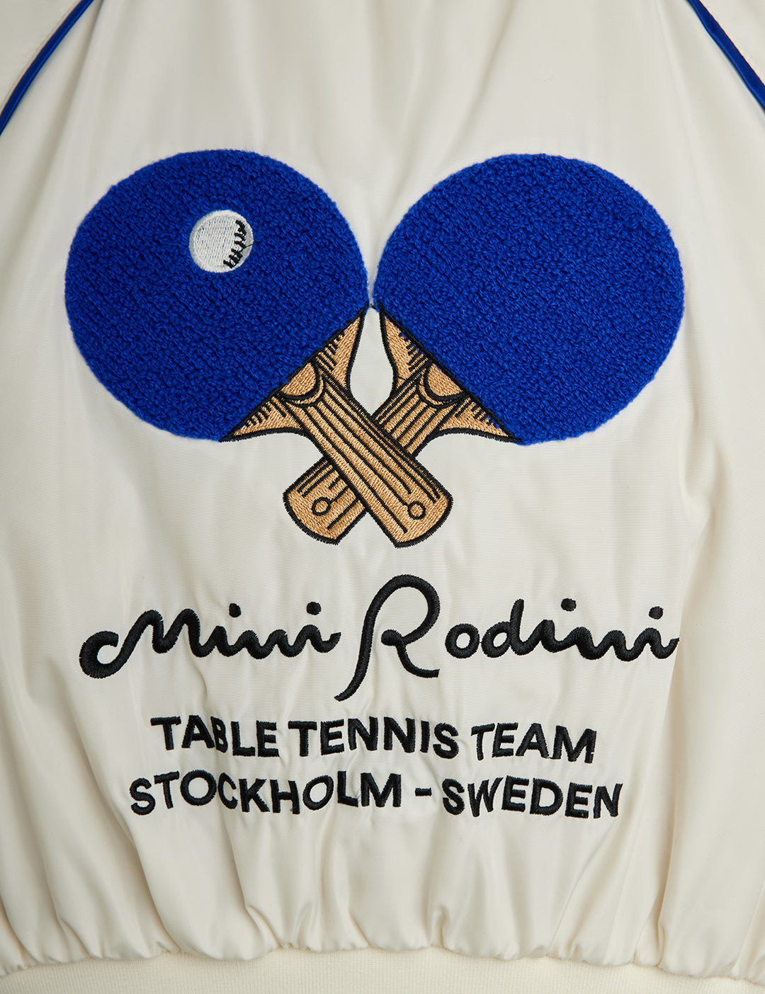 Mini Rodini Table Tennis Team Baseball Jacket - White