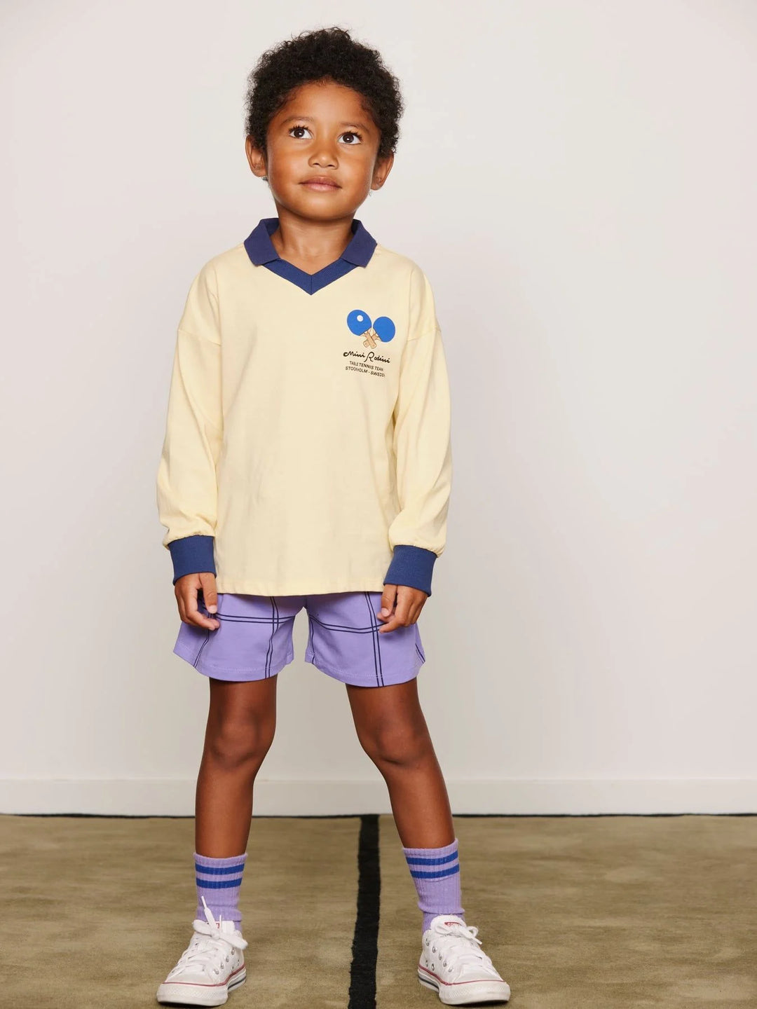 Mini Rodini Table Tennis Long Sleeve Top - Yellow
