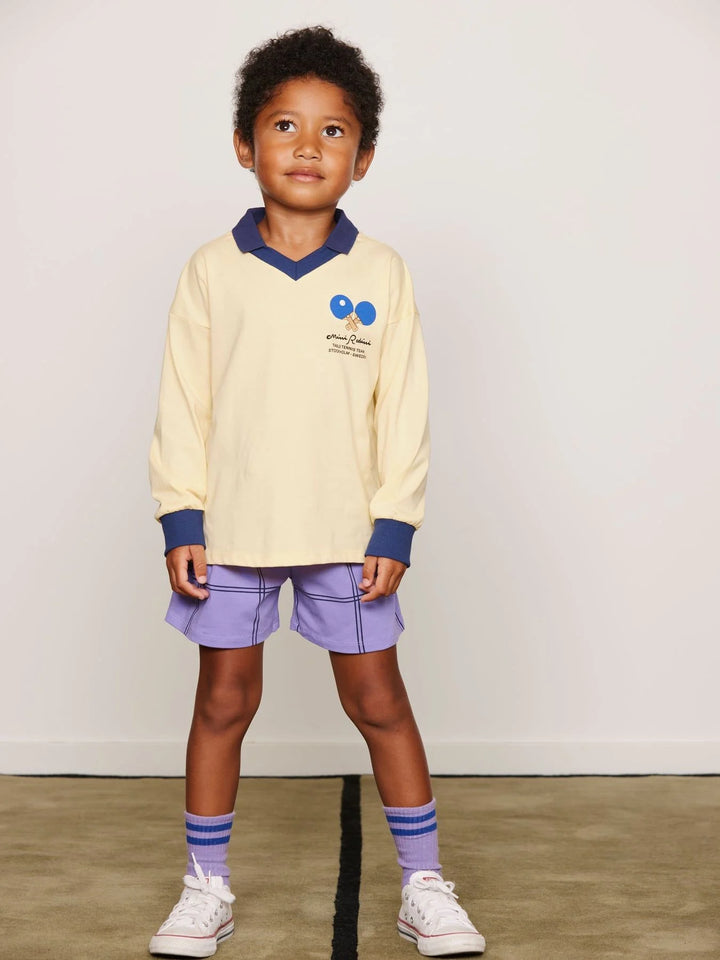 Mini Rodini Table Tennis Long Sleeve Top - Yellow