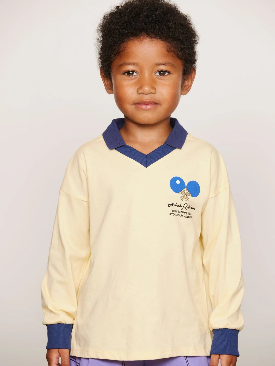 Mini Rodini Table Tennis Long Sleeve Top - Yellow