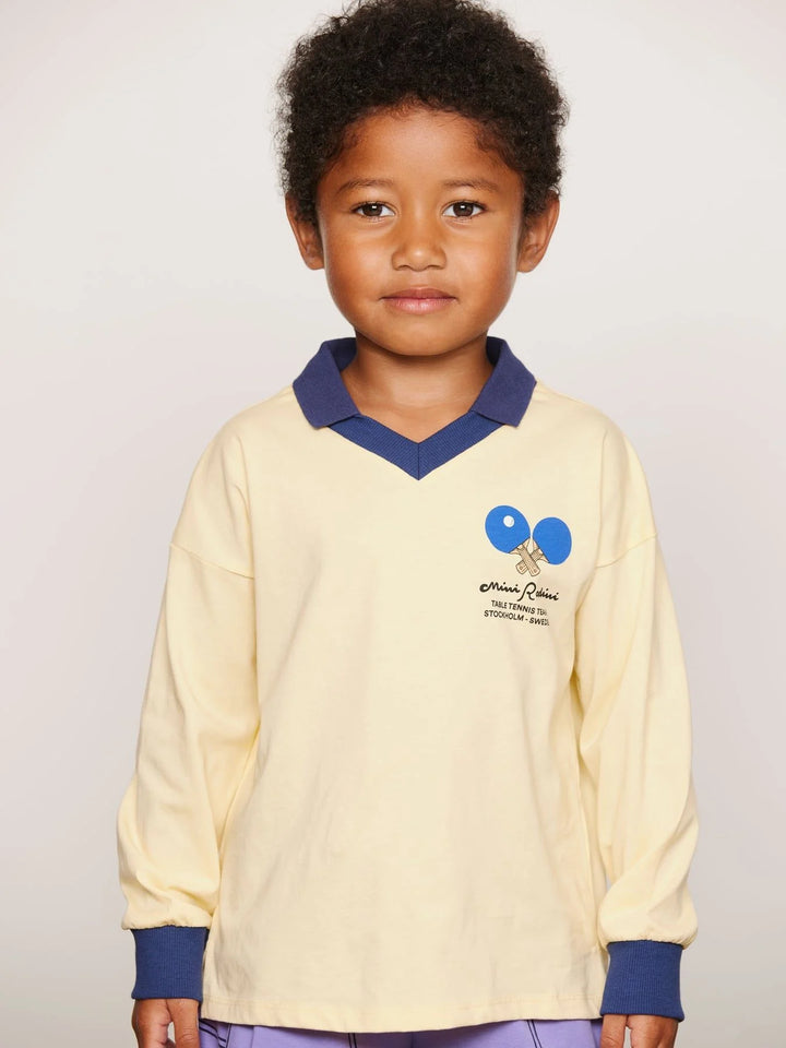 Mini Rodini Table Tennis Long Sleeve Top - Yellow