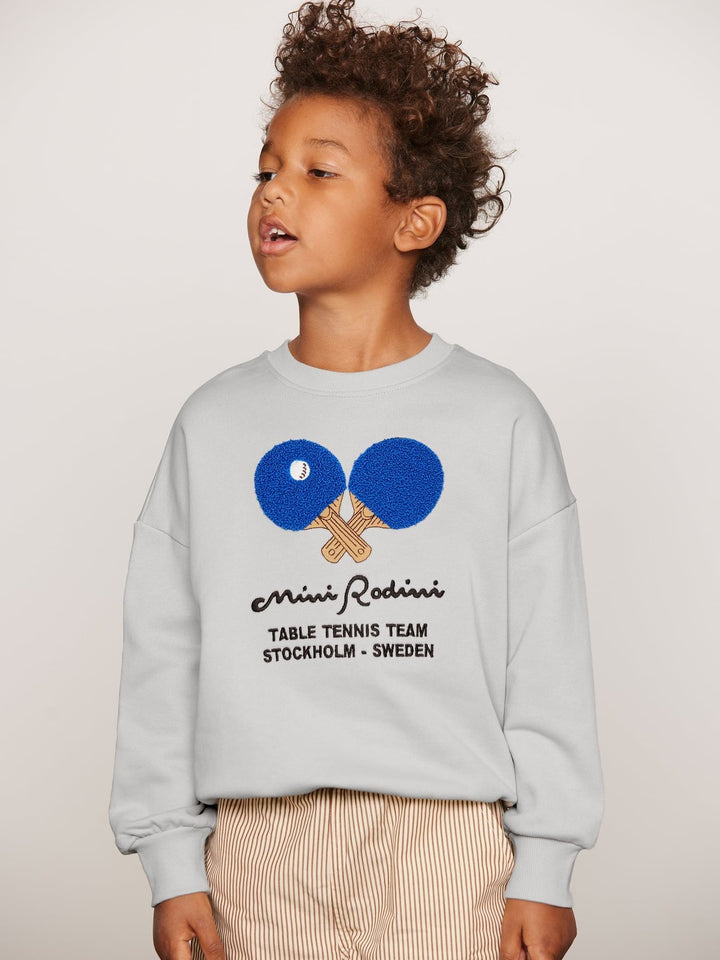 Mini Rodini Table Tennis Chenille Sweatshirt - Bluey Grey