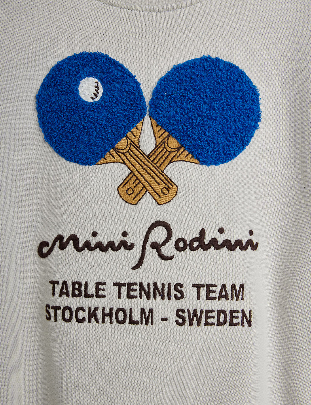 Mini Rodini Table Tennis Chenille Sweatshirt - Bluey Grey