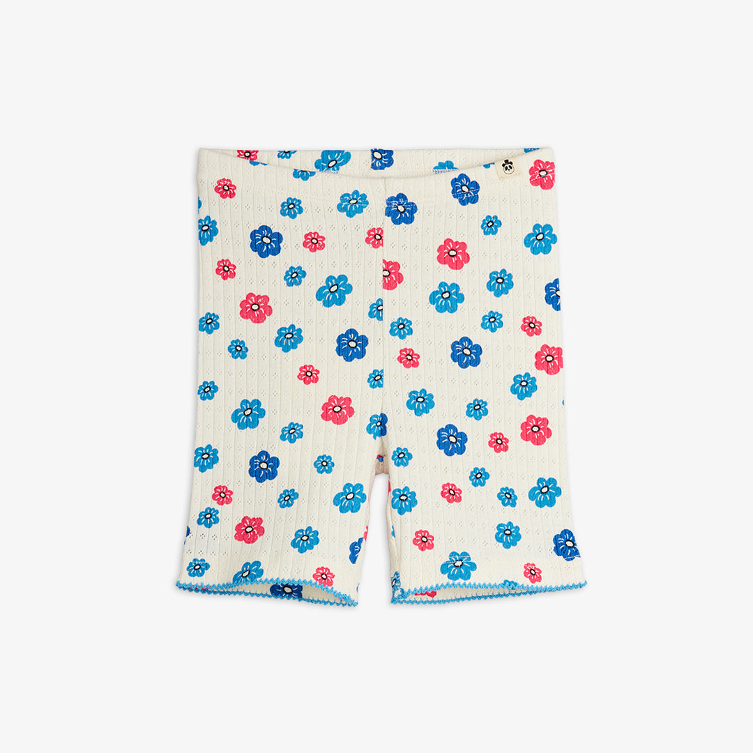 Mini Rodini Flowers Pointelle Bike Short - Multi