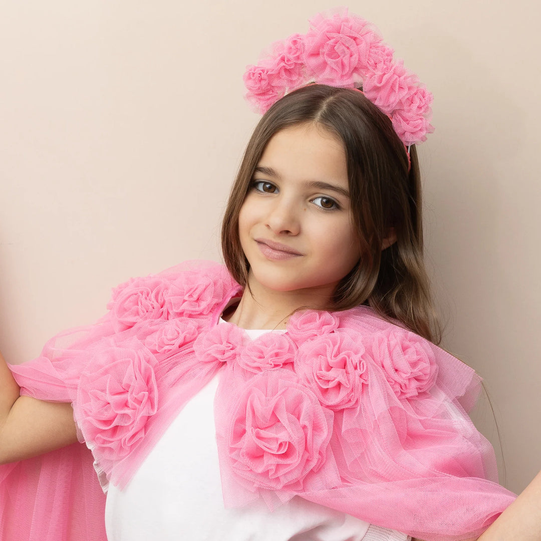 Mimi & Lula Ruffle Flower Cape - Pink