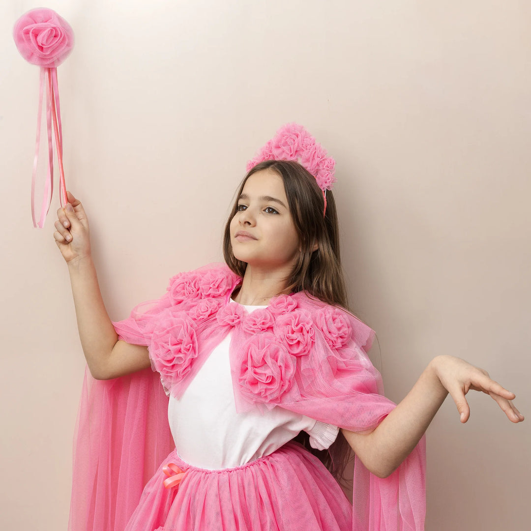 Mimi & Lula Ruffle Flower Cape - Pink