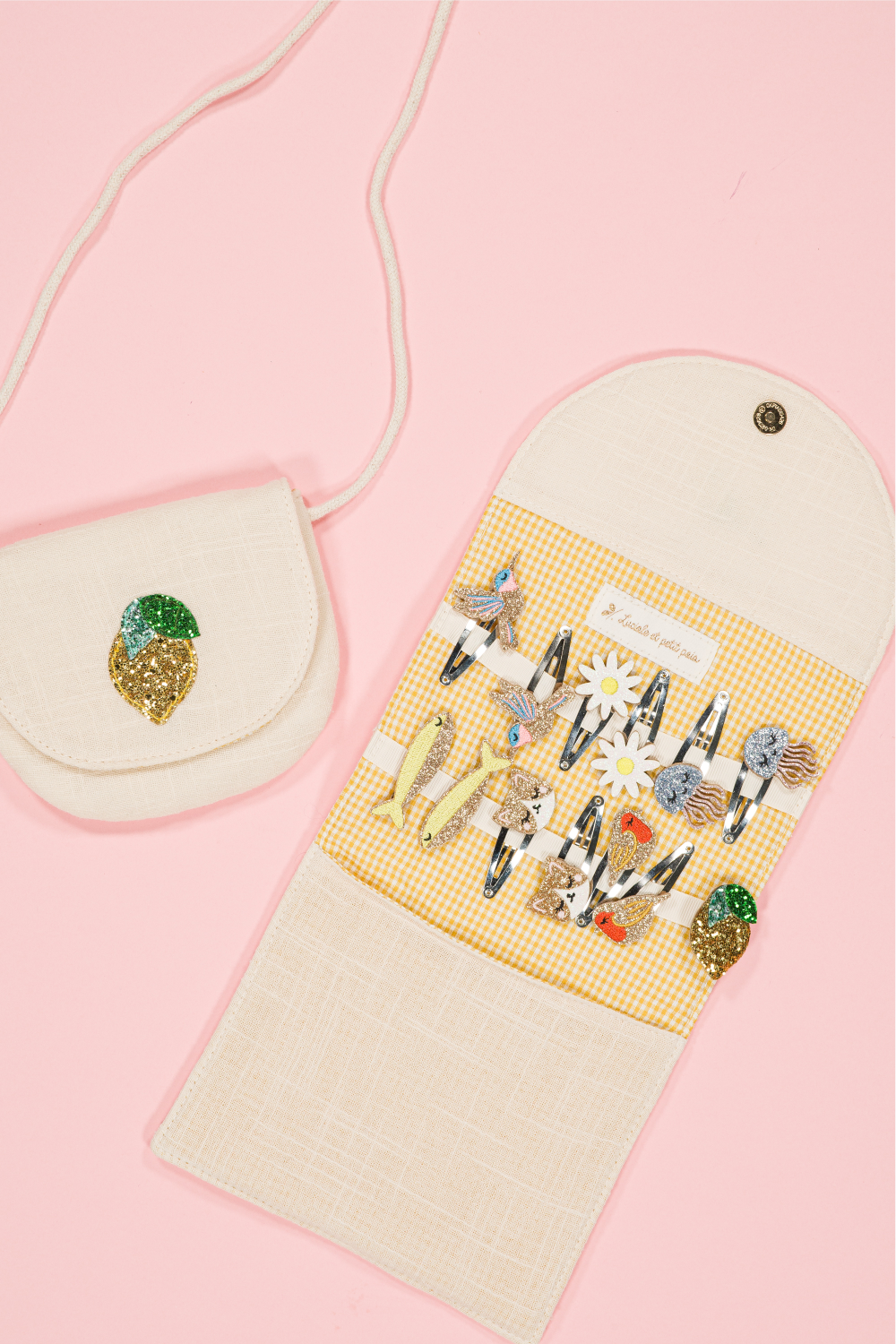 Luciole et Petit Pois Barrette Holder Pouch - Lemon