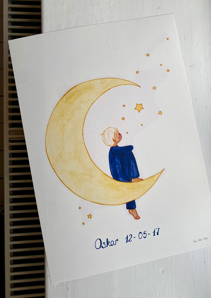 Tall Hat Tales Moon Child Print - A4
