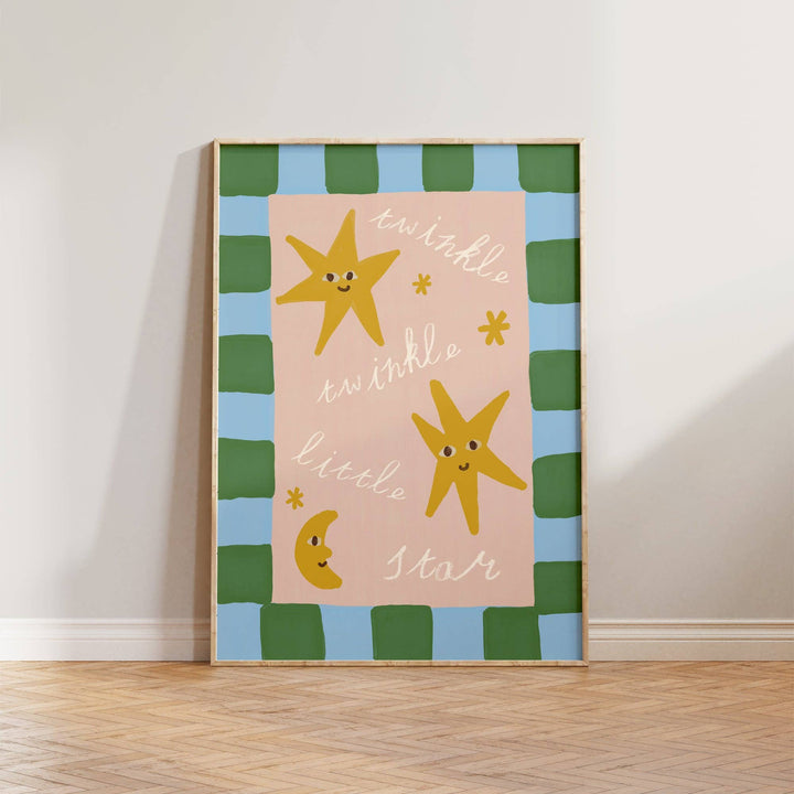 Lune Club Twinkle Little Star Print Blue - A3