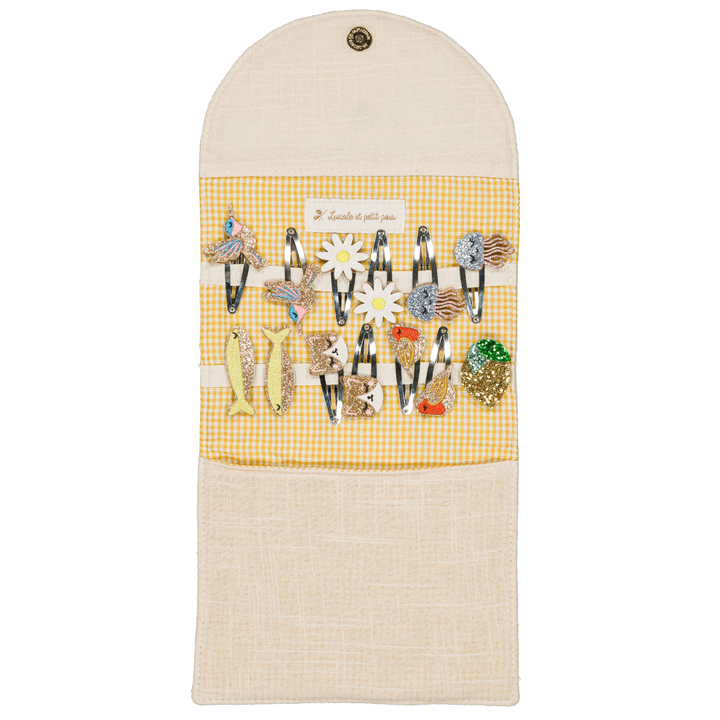 Luciole et Petit Pois Barrette Holder Pouch - Lemon