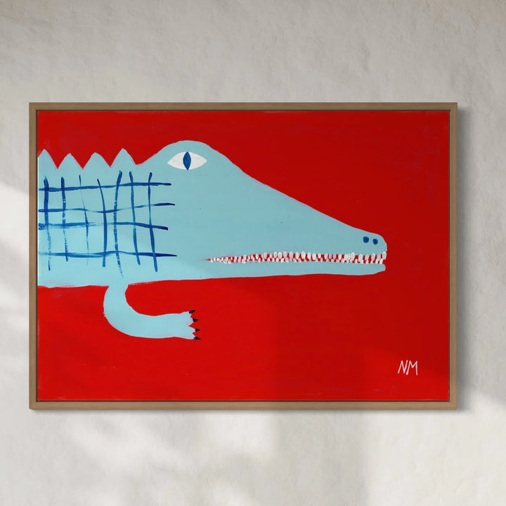 Nancy McKie Blue Crocodile Print - A3