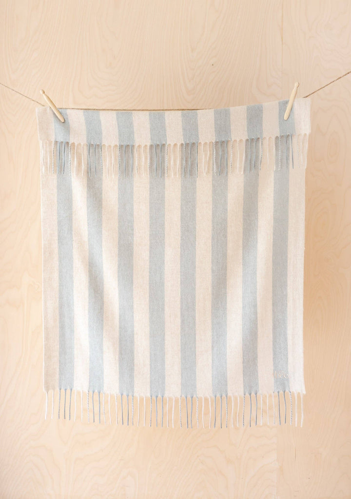 TBCo Lambswool Baby Blanket - Oatmeal & Grey Stripe
