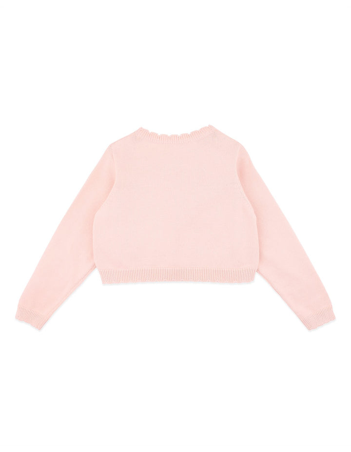 Bébé by Minihaha Poppy Embroidered Knit Cardigan - Pink