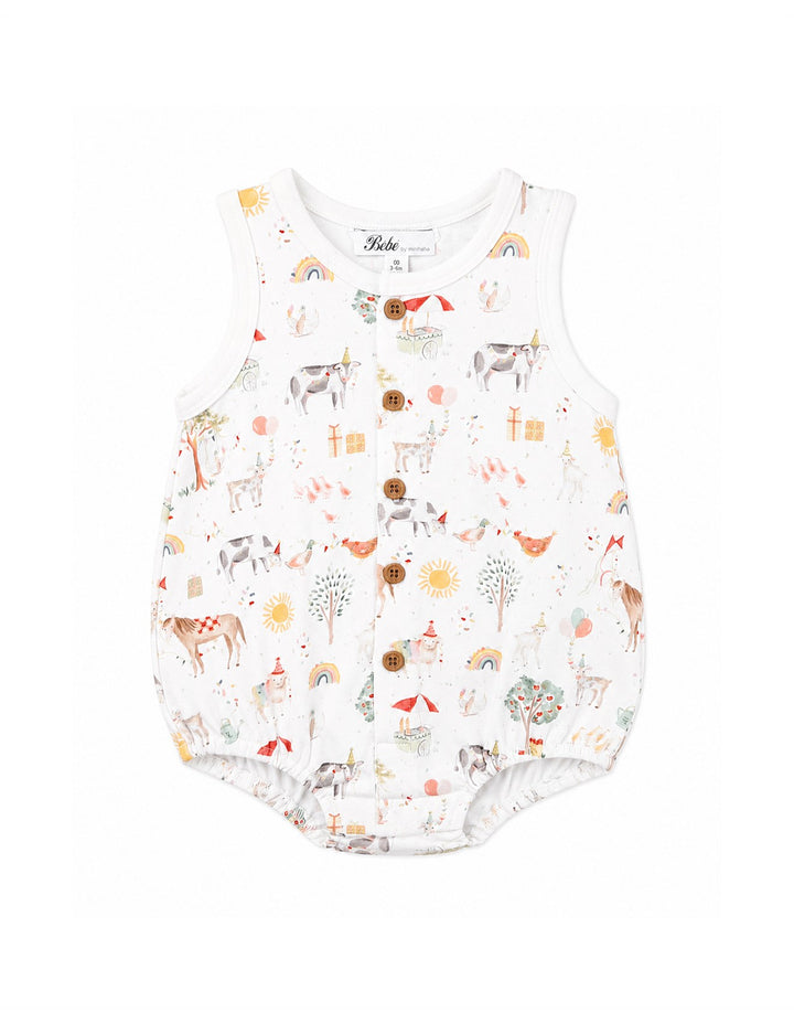 Bébé by Minihaha Button Up Bodysuit - Scout Print