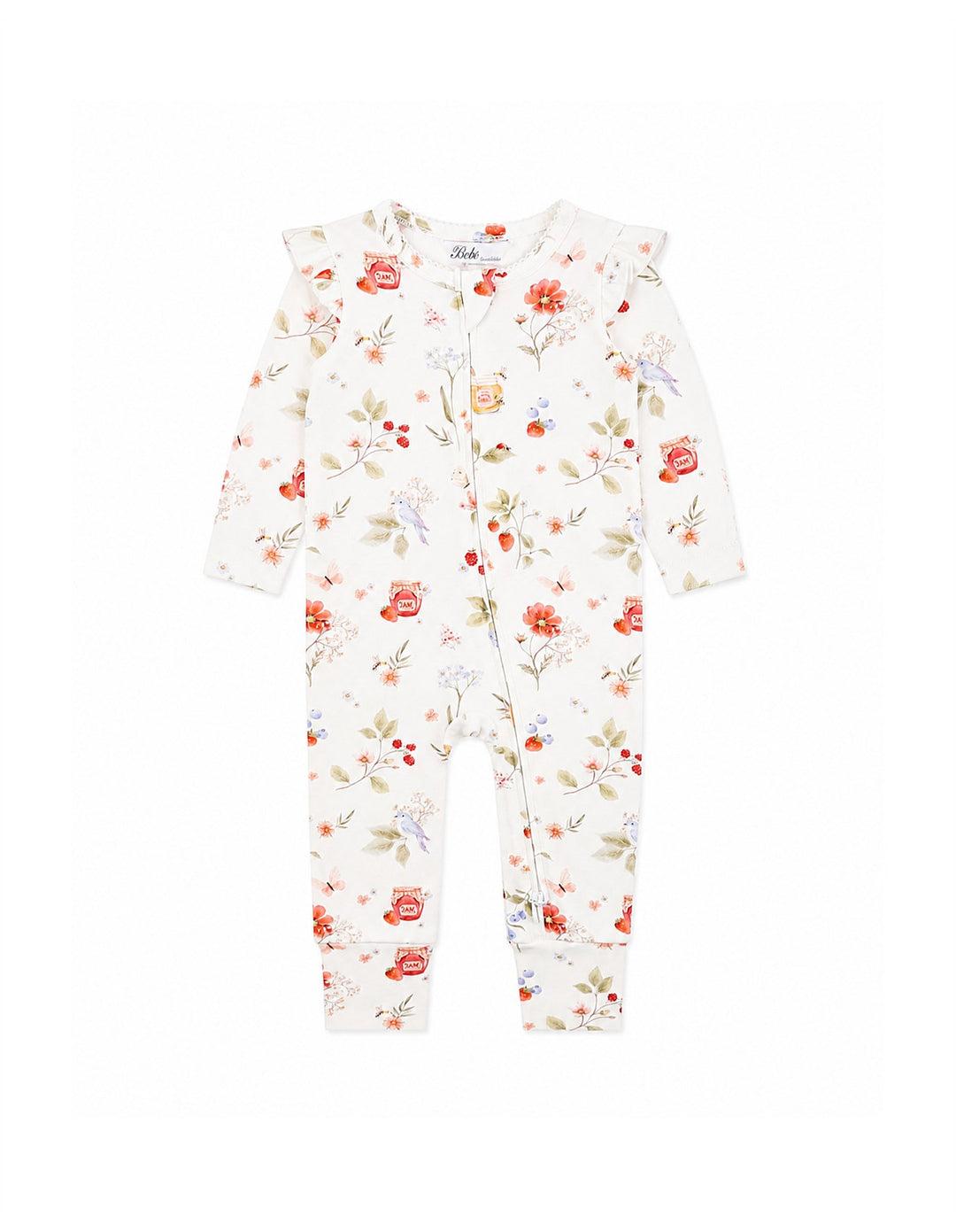 Bébé by Minihaha Poppy Organic Long Sleeved Zipsuit - Poppy Print
