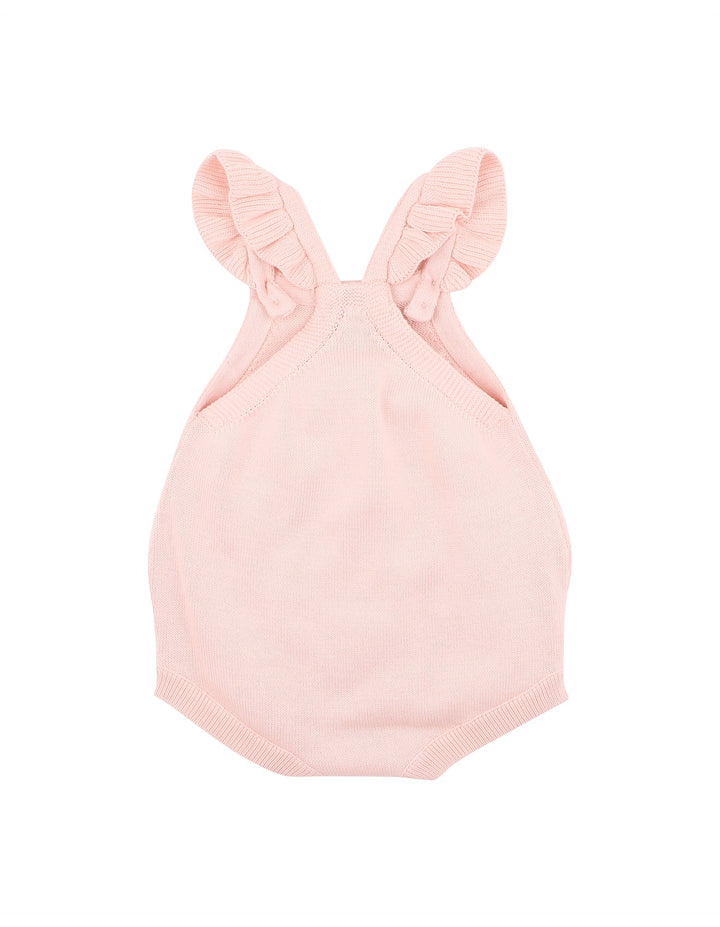 Bébé by Minihaha Poppy Hand Embroidered Knit Bodysuit - Pink