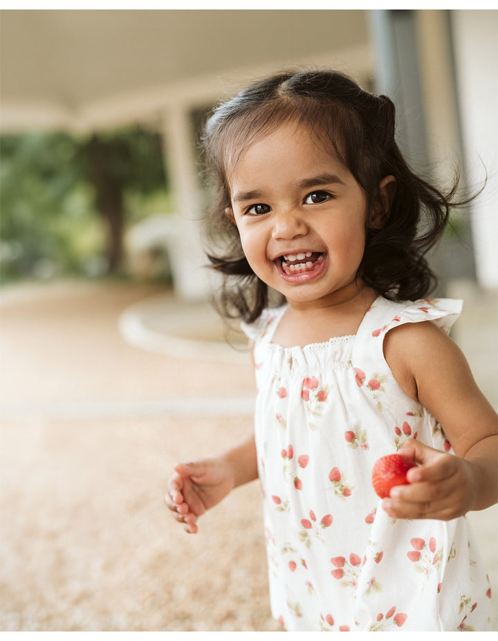 Bébé by Minihaha Poppy Romper - Strawberry Print