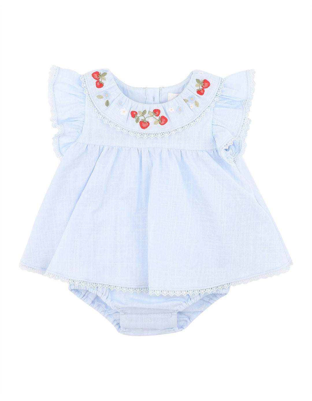 Bébé by Minihaha Poppy Embroidered Overlay Bodysuit - Bluebell