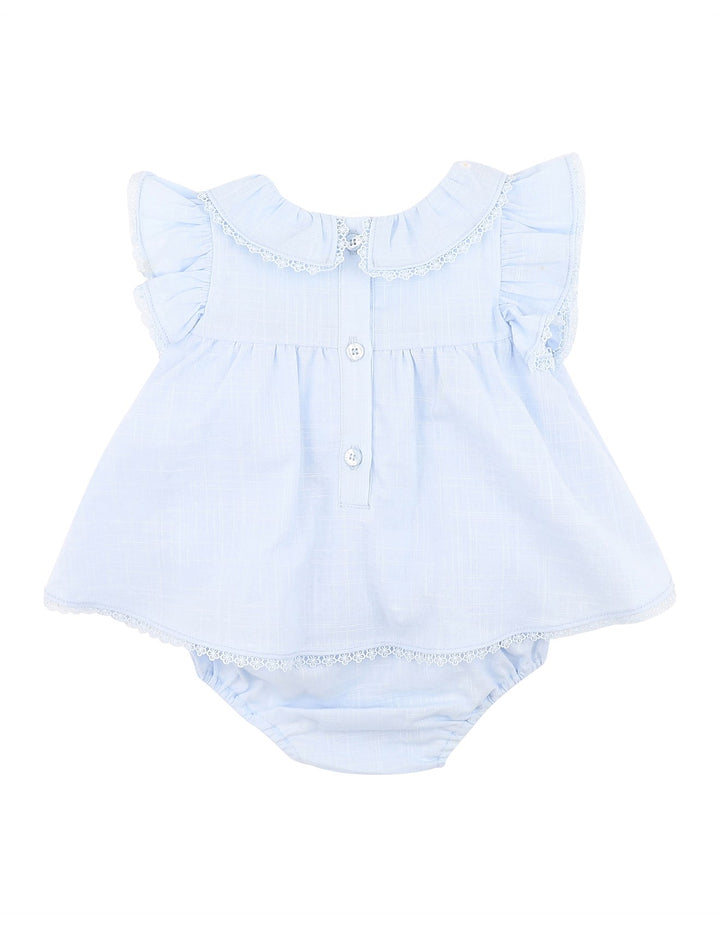 Bébé by Minihaha Poppy Embroidered Overlay Bodysuit - Bluebell