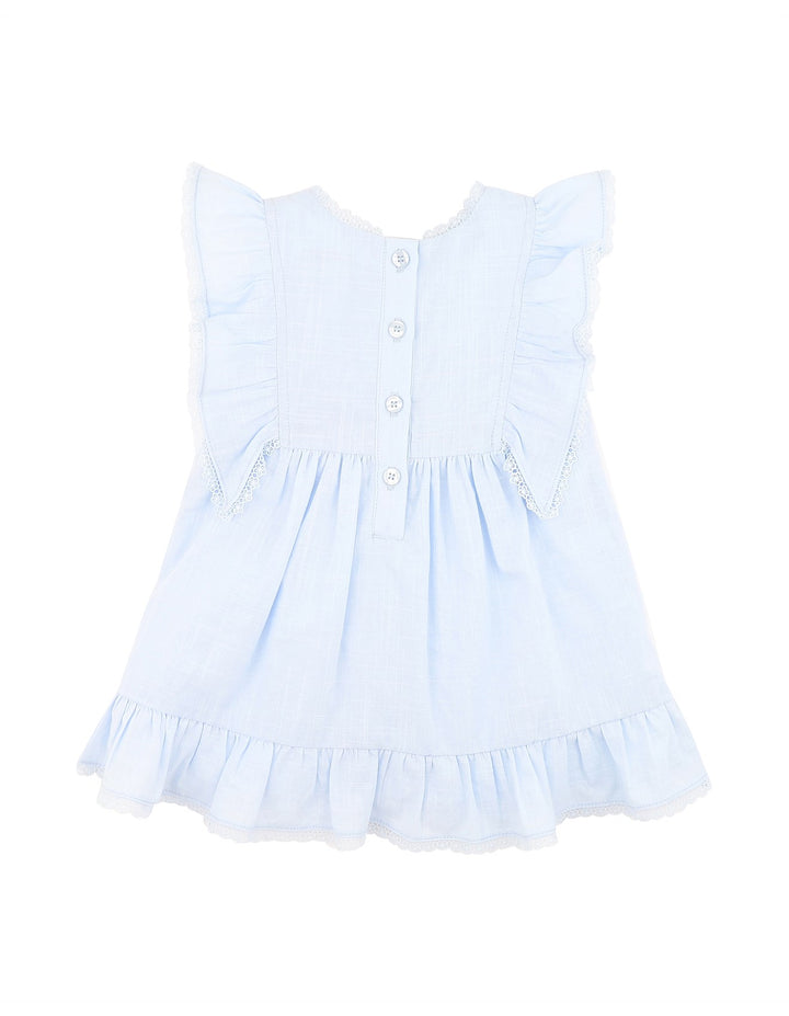 Bébé by Minihaha Poppy Embroidered Yoke Dress - Bluebell