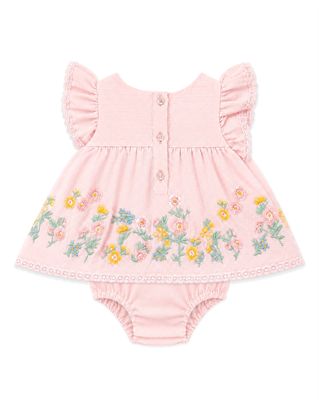 Bébé by Minihaha Pia Embroidered Overlay Bodysuit - Petal Pink