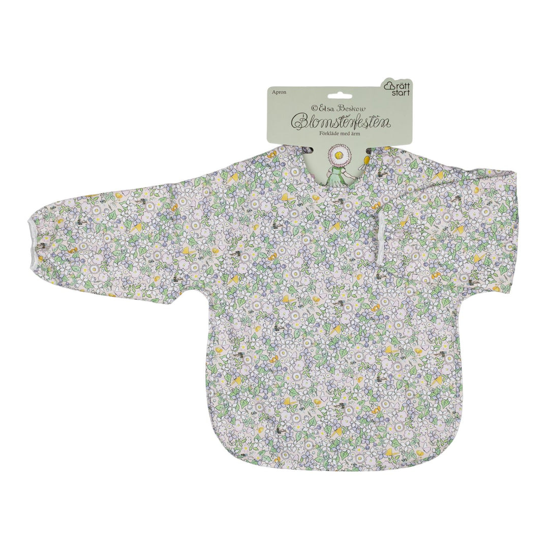 Rätt Start Elsa Beskow Bib with Sleeves - Flower Festival
