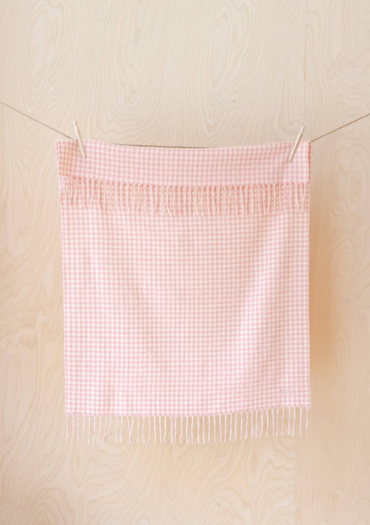 TBCo Lambswool Baby Blanket - Pink Gingham