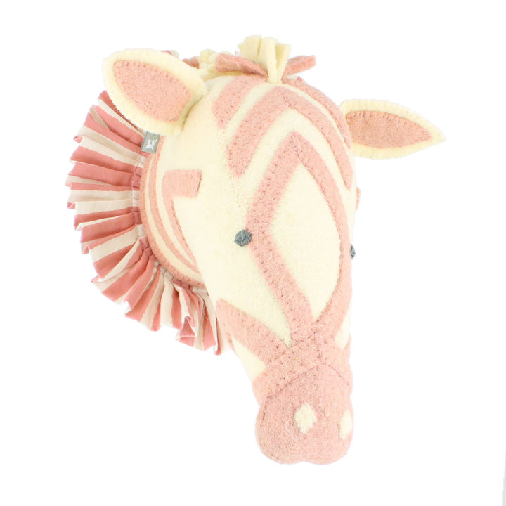 Fiona Walker England Zebra with Vintage Ruff Head Mini - Pink