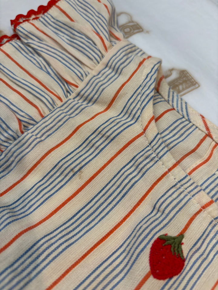 Flöss Robin Dress - Blue Tangerine Stripe / SECOND