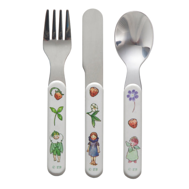 Rätt Start Children's Elsa Beskow Cutlery Set - Flower Child