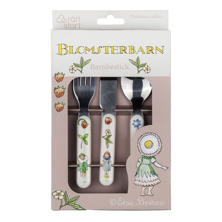 Rätt Start Children's Elsa Beskow Cutlery Set - Flower Child