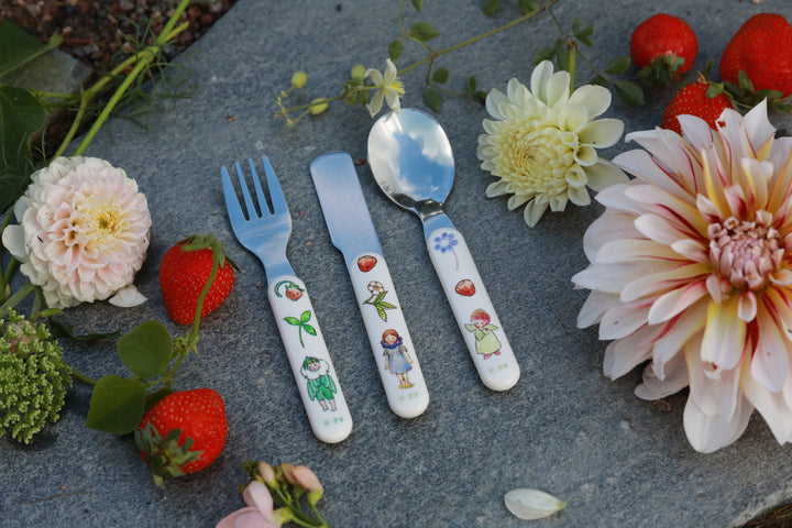 Rätt Start Children's Elsa Beskow Cutlery Set - Flower Child