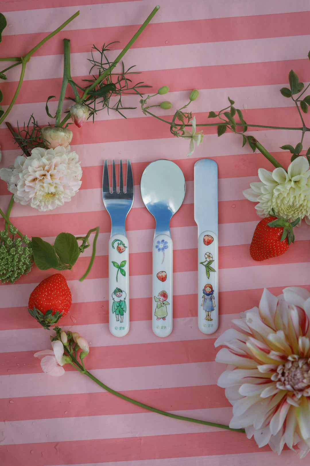 Rätt Start Children's Elsa Beskow Cutlery Set - Flower Child