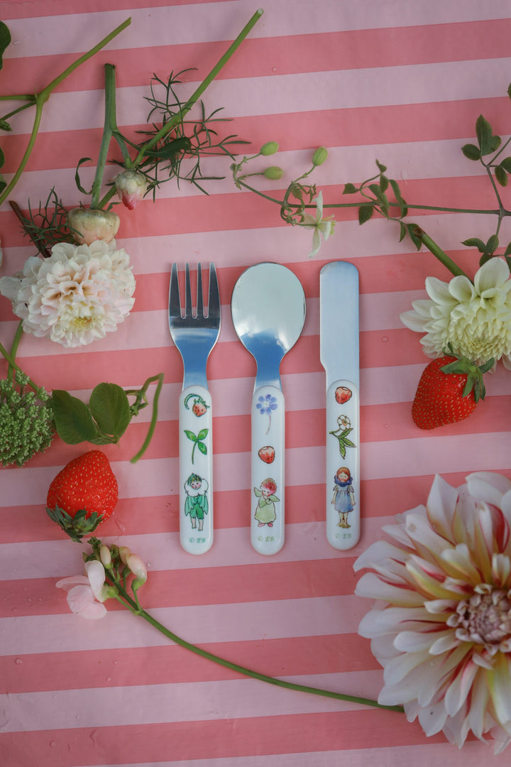 Rätt Start Children's Elsa Beskow Cutlery Set - Flower Child