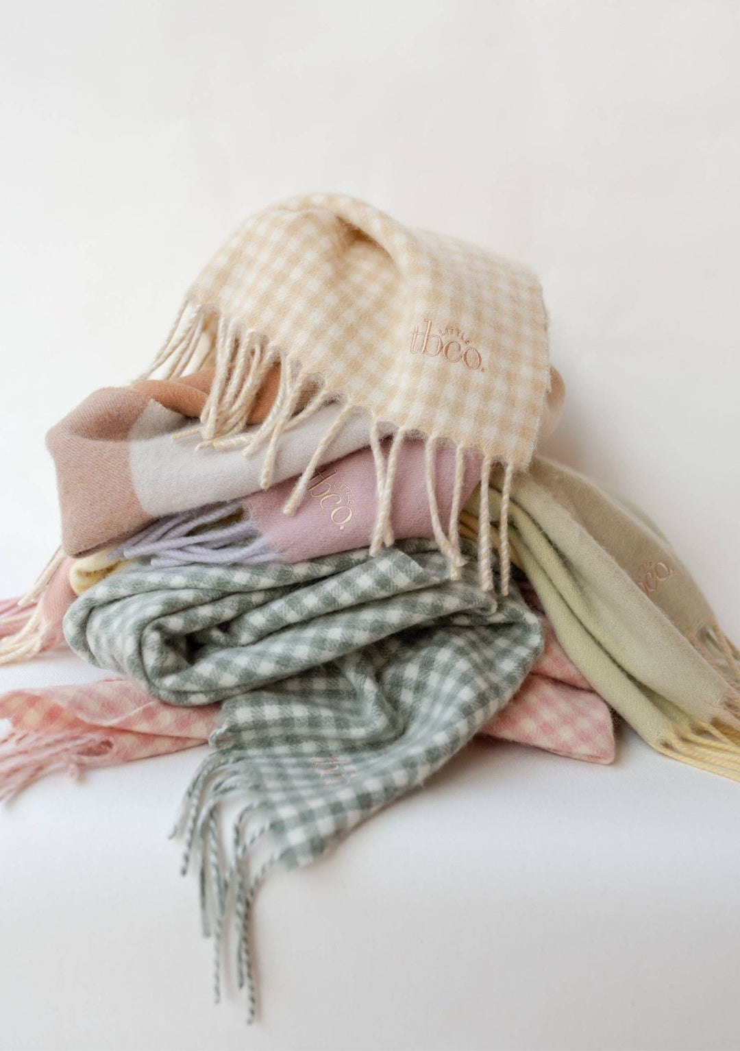 TBCo Lambswool Baby Blanket - Sage Nursery Gingham