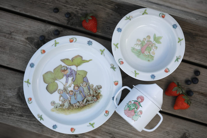Rätt Start Children's Elsa Beskow Tableware 3 Piece Set - Flower Child