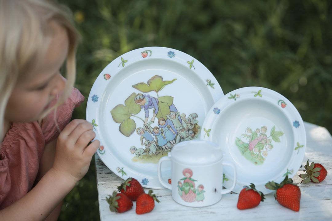 Rätt Start Children's Elsa Beskow Tableware 3 Piece Set - Flower Child