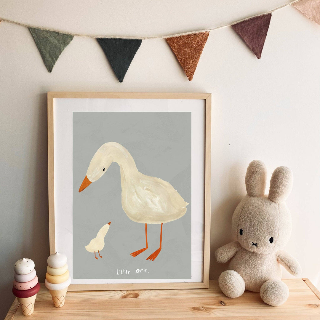 Yaya Studio Little One Geese A3 Print - Blue