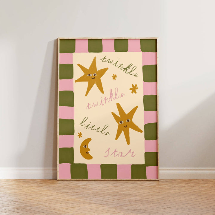 Lune Club Twinkle Little Star Print Pink - A3