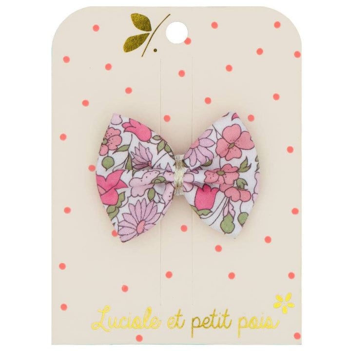 Luciole et Petit Pois Ribbon Bow Clip - Liberty Poppy & Daisy