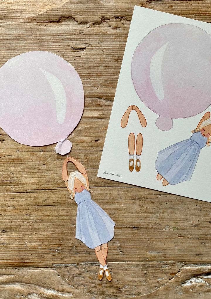 Tall Hat Tales Girl Balloon - Light Pink