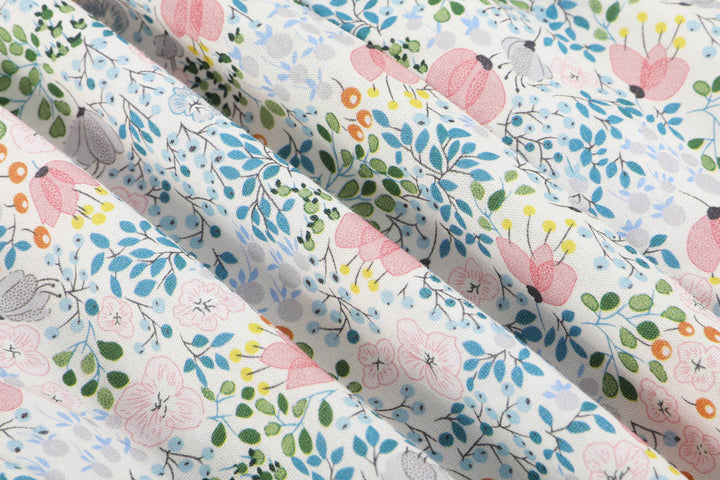 Ben & Lola Inger Floral Frill Smock Baby Sunsuit - Soft Blue