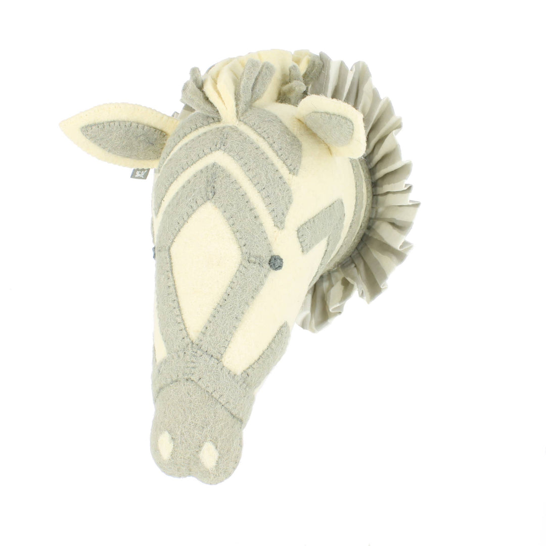 Fiona Walker England Zebra with Vintage Ruff Head Mini - Grey