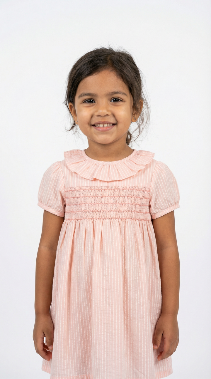 Ben & Lola Adele Stripe Smock Dress - Pink