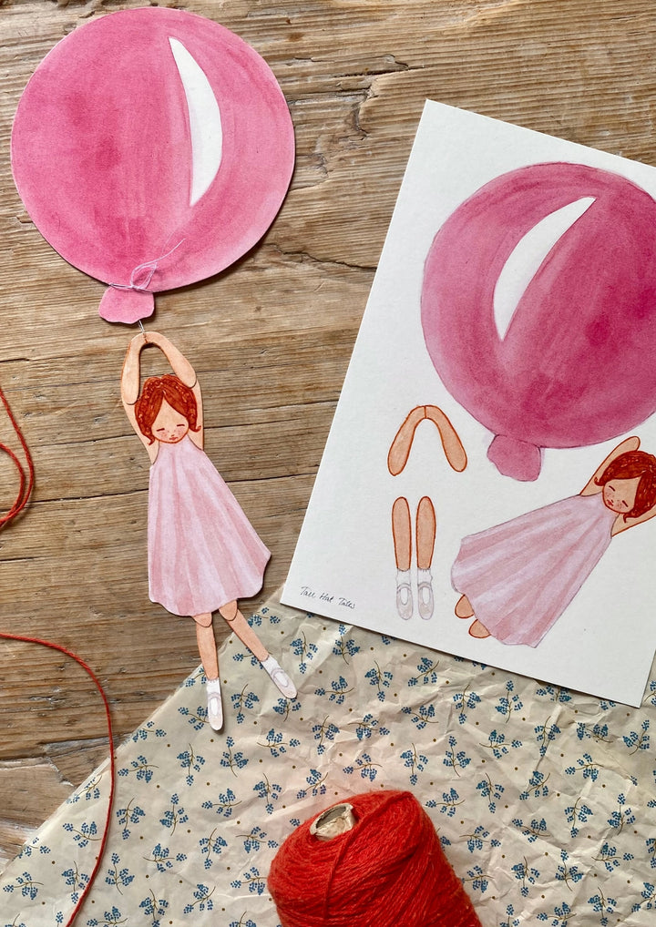 Tall Hat Tales Girl Balloon - Pink
