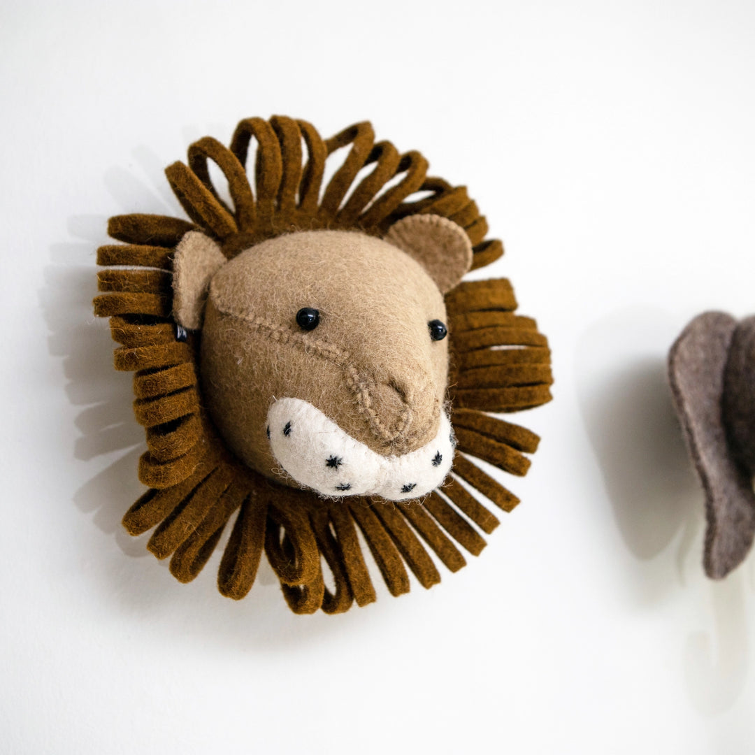 Fiona Walker England Mini Lion Head - Brown